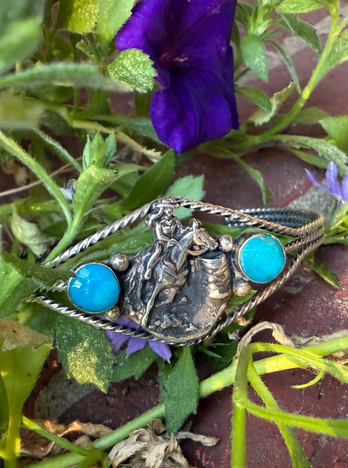 Sterling Turquoise Cowgirl Cuff