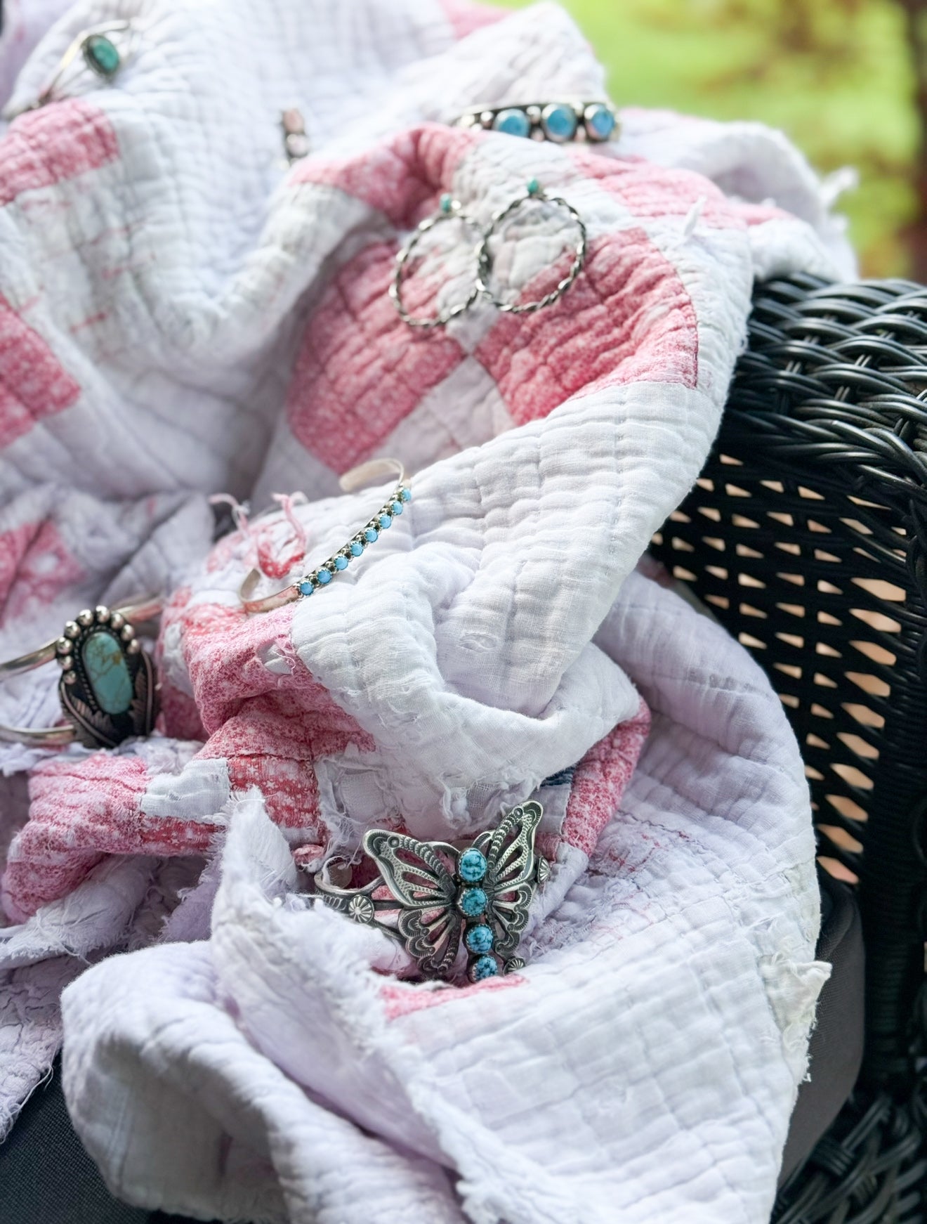 Sterling Turquoise Butterfly Cuff Bracelet