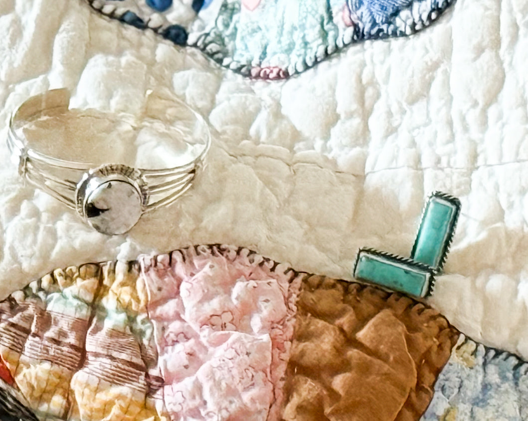 Sterling Kingman Turquoise Rectangular Post Earrings