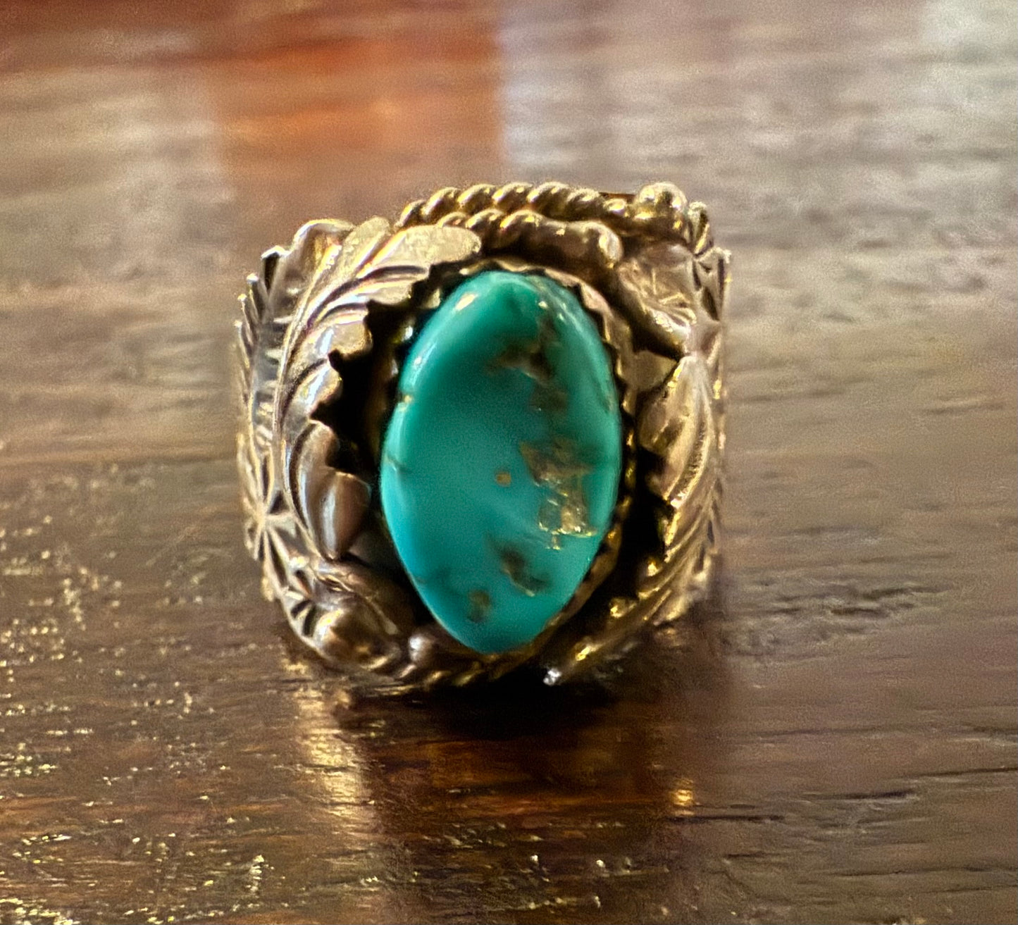 Sterling Silver Turquoise Feather Ring