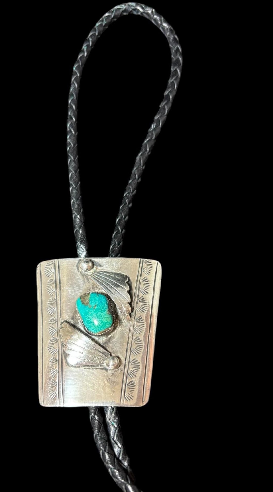 Vintage Sterling Turquoise Bolo Tie