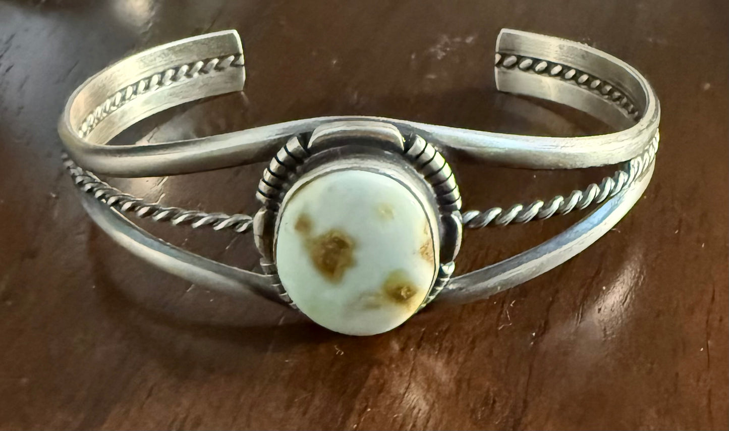 Sterling Palomino Stone Cuff Bracelet