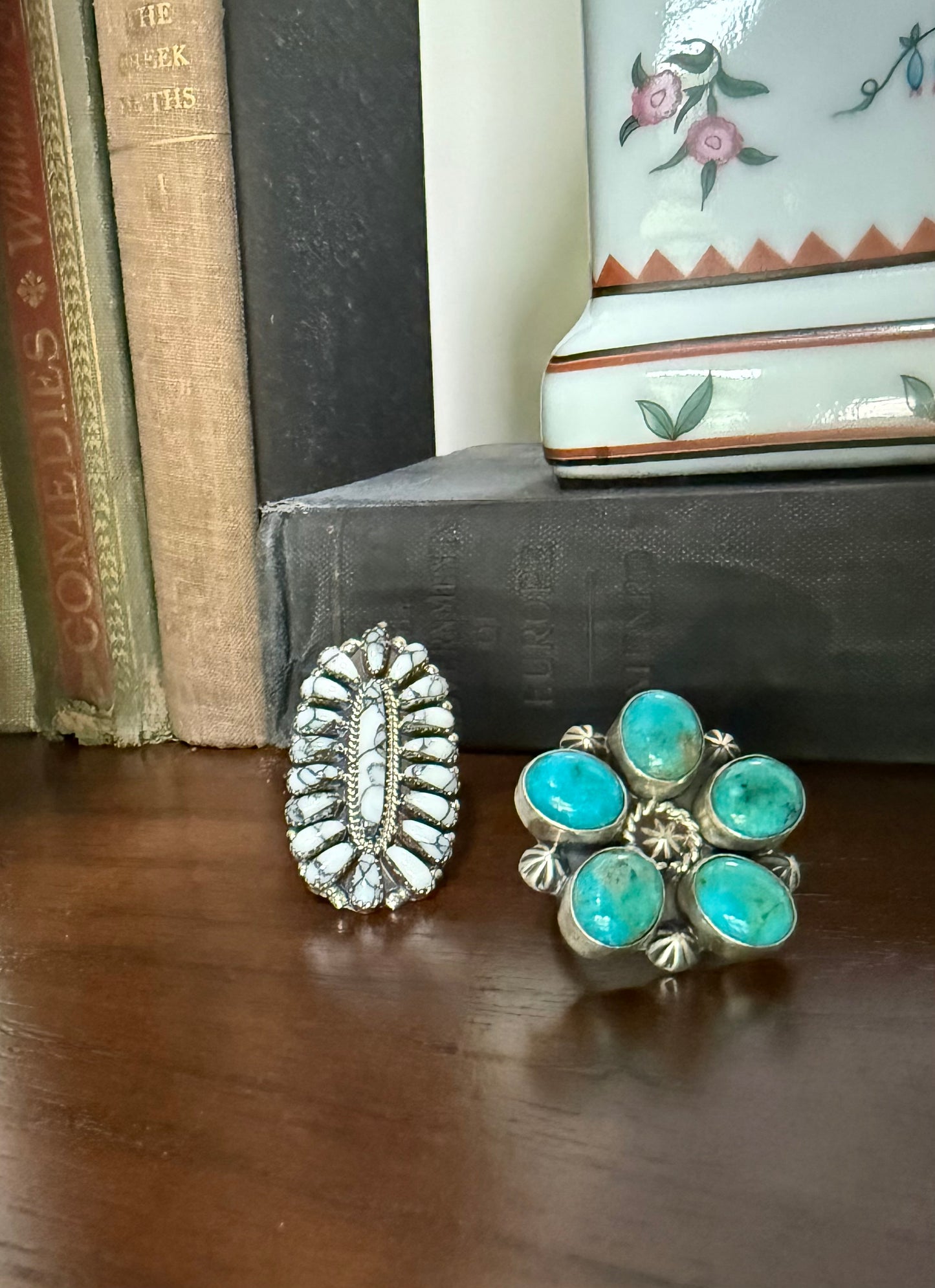 Sterling Howlite Cluster Ring