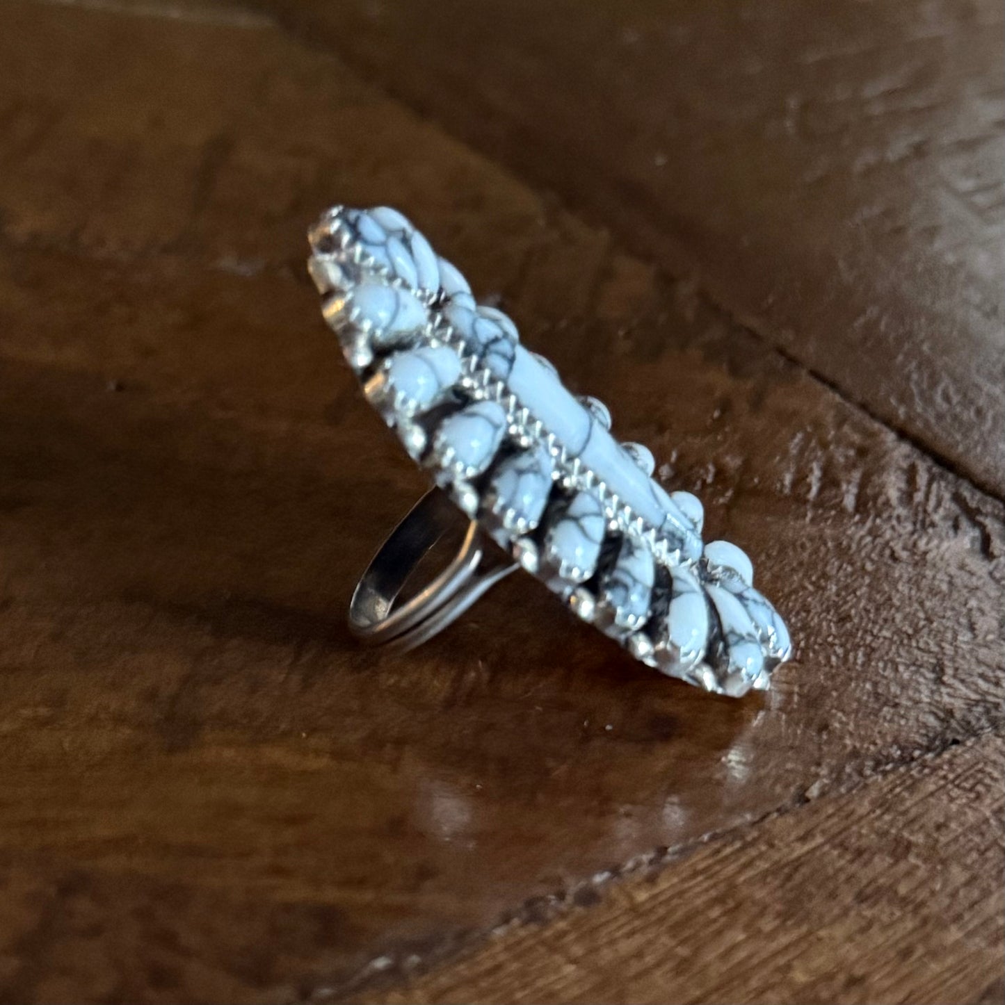 Sterling Howlite Cluster Ring