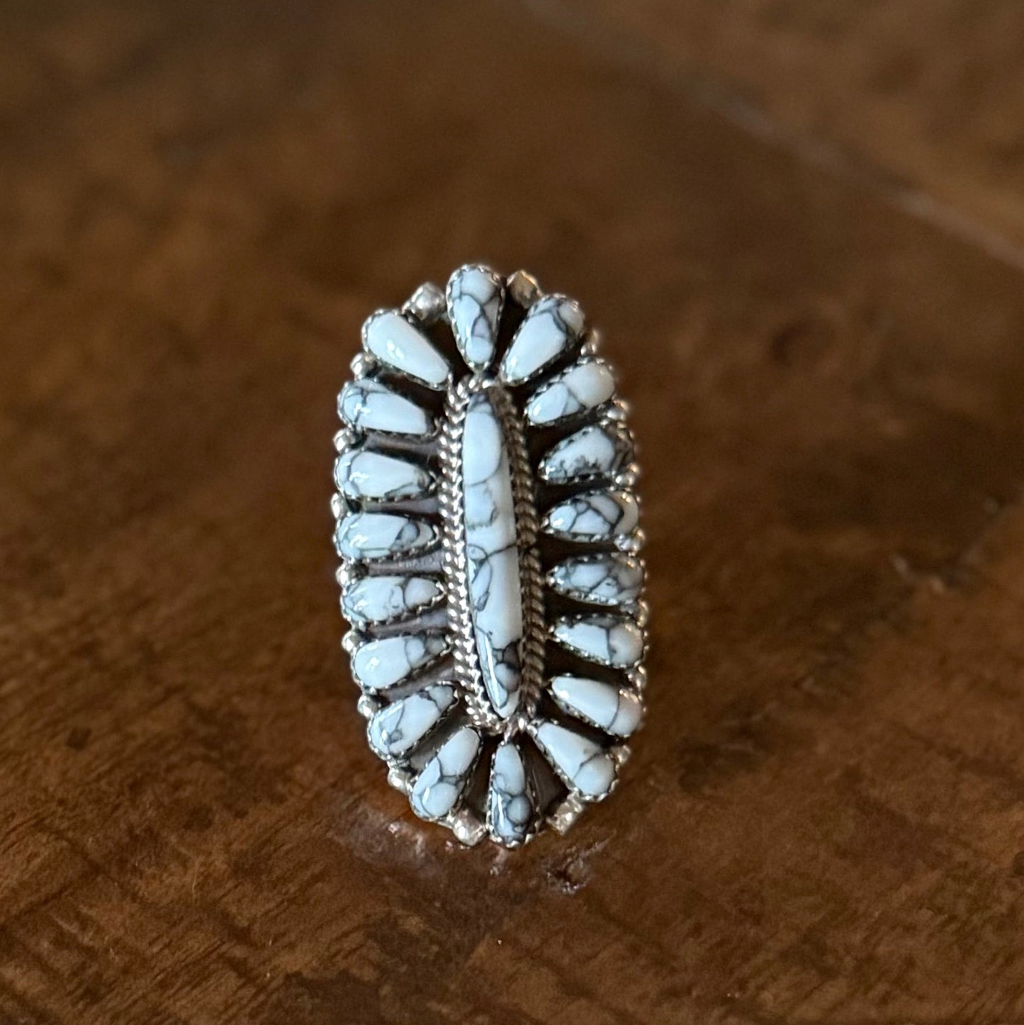 Sterling Howlite Cluster Ring