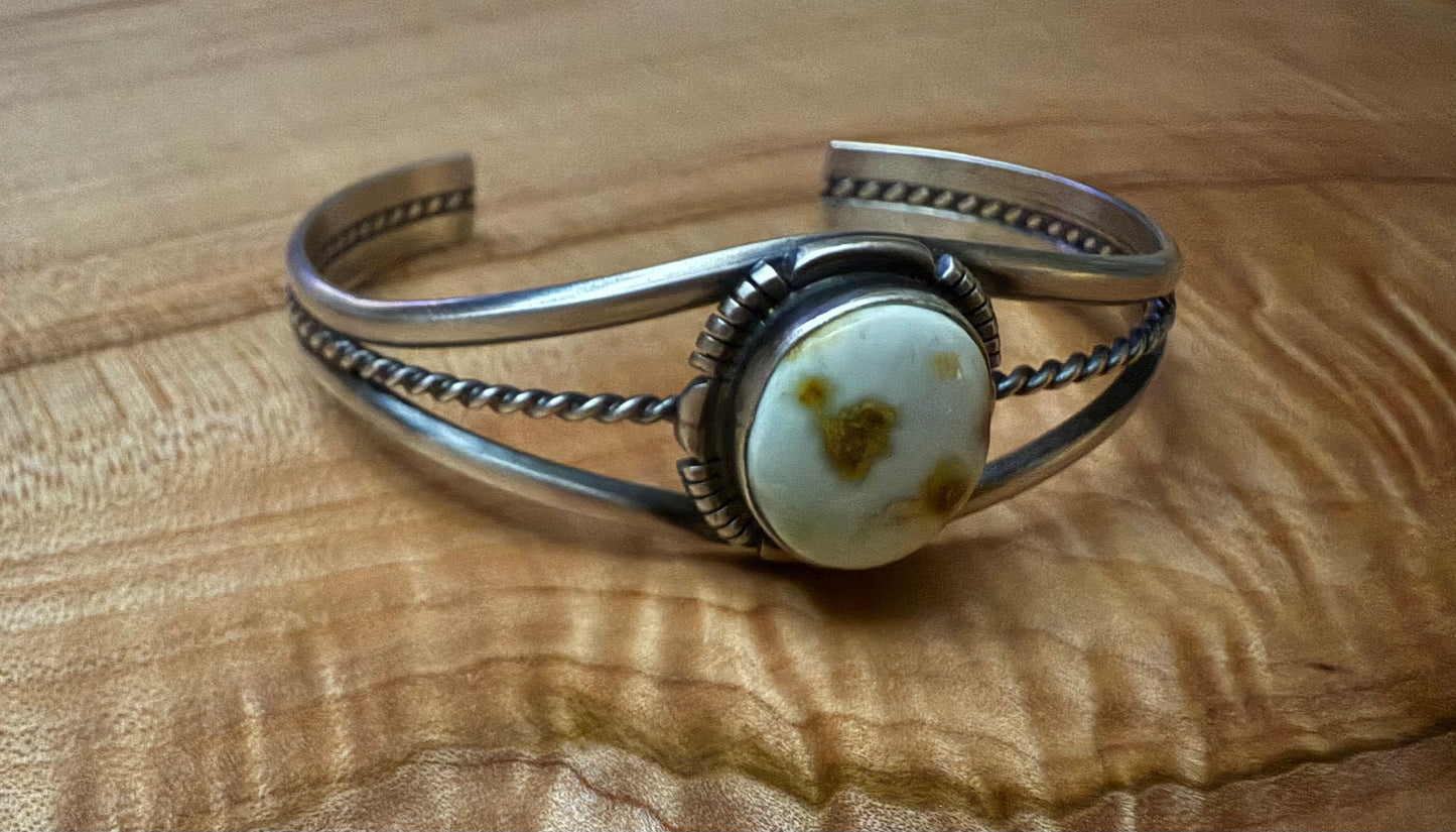 Sterling Palomino Stone Cuff Bracelet