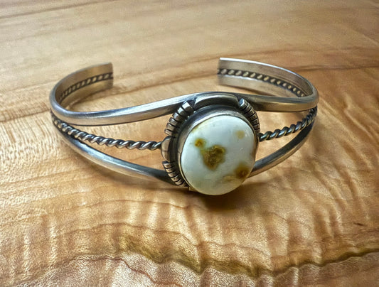 Sterling Palomino Stone Cuff Bracelet
