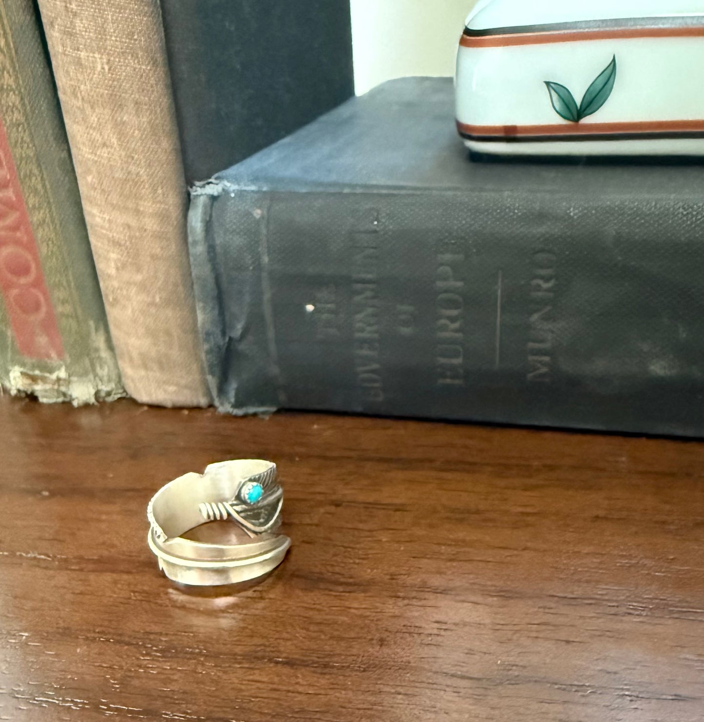 Sterling Turquoise Feather Ring