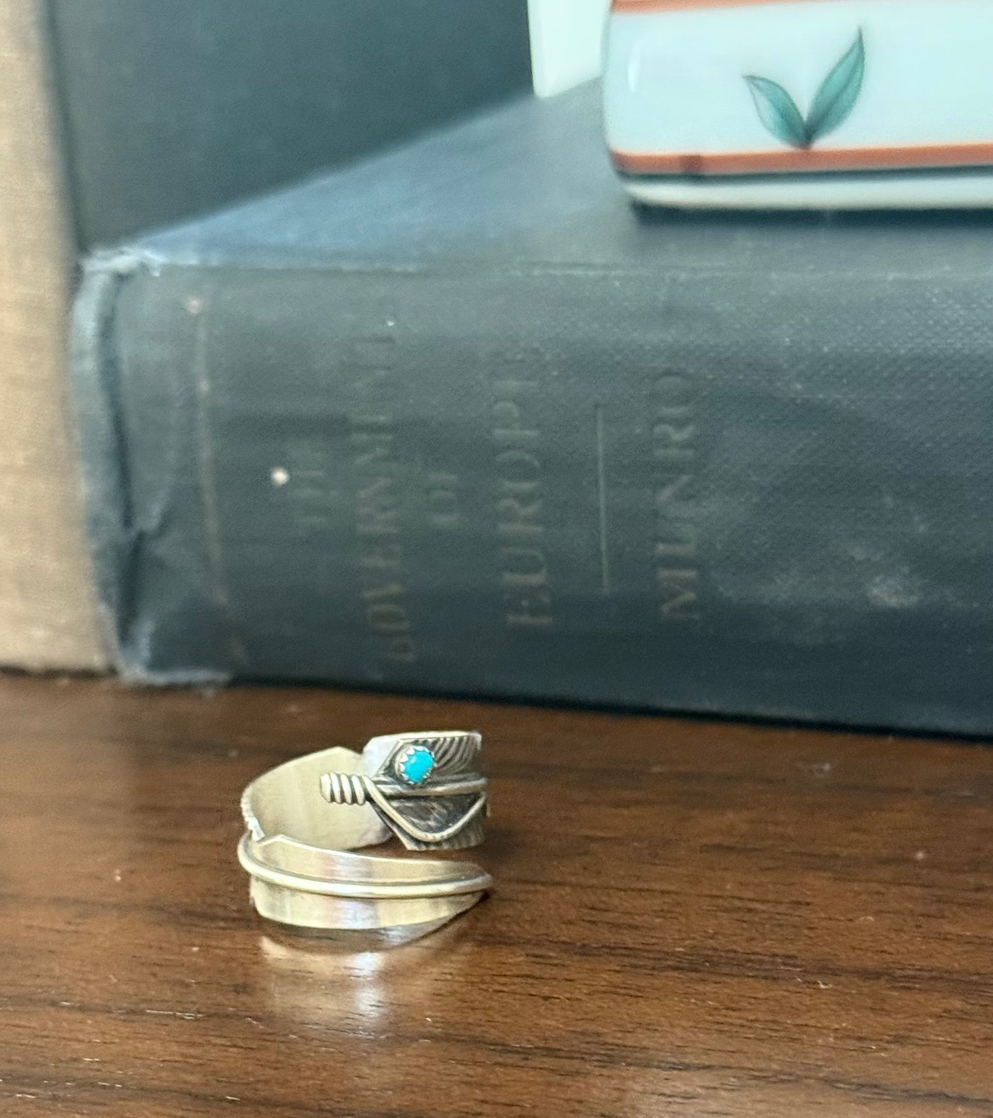 Sterling Turquoise Feather Ring