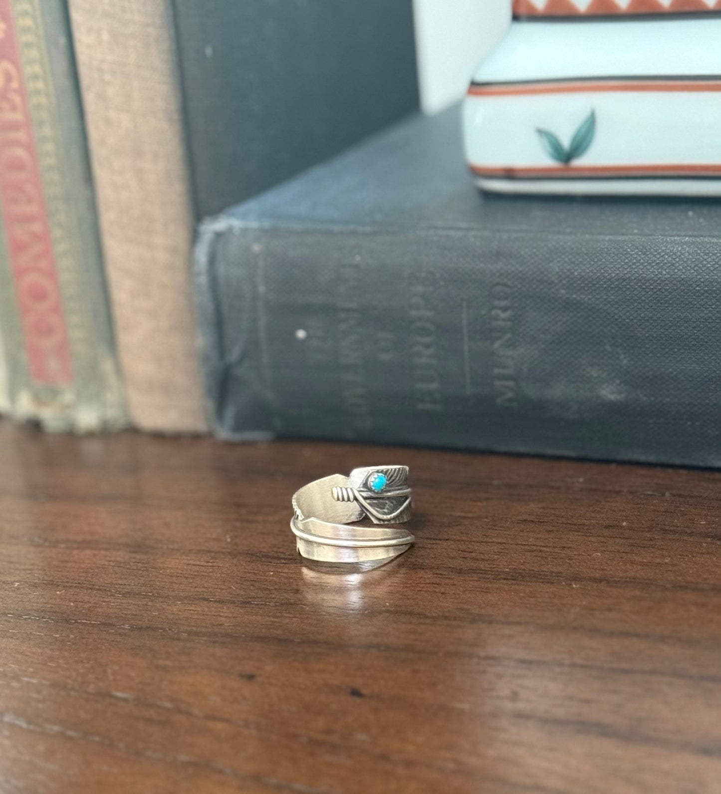 Sterling Turquoise Feather Ring