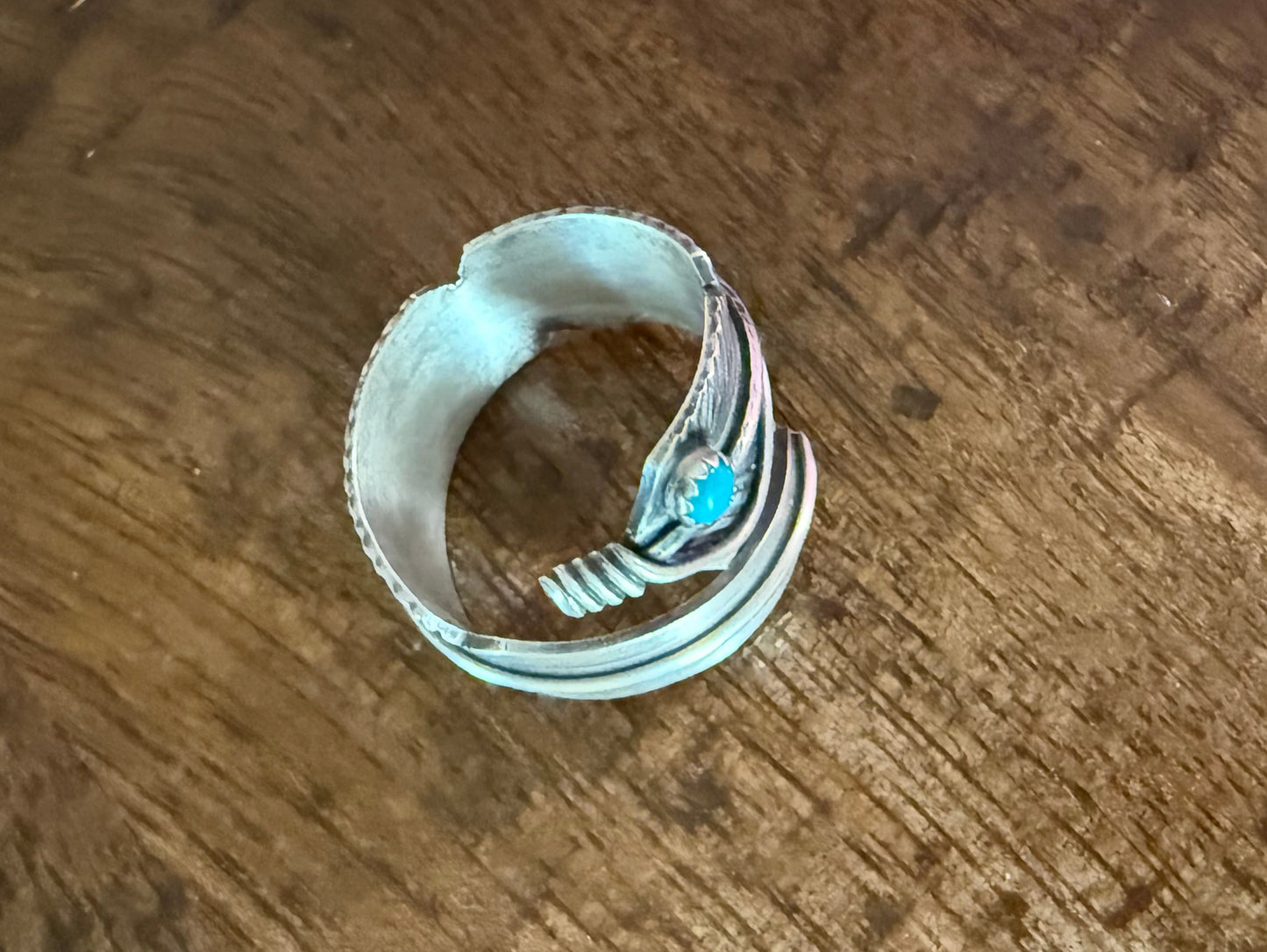 Sterling Turquoise Feather Ring