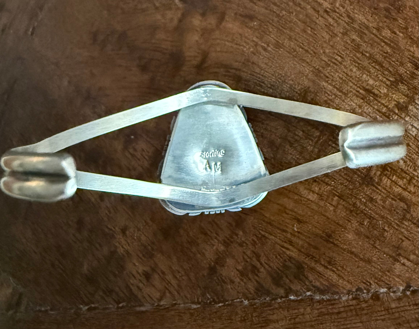 Sterling Turquoise Triangle Stone Cuff Bracelet