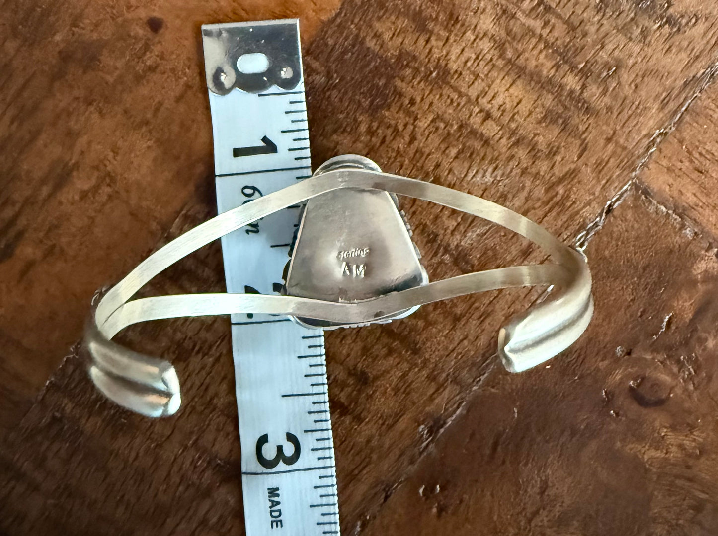 Sterling Turquoise Triangle Stone Cuff Bracelet