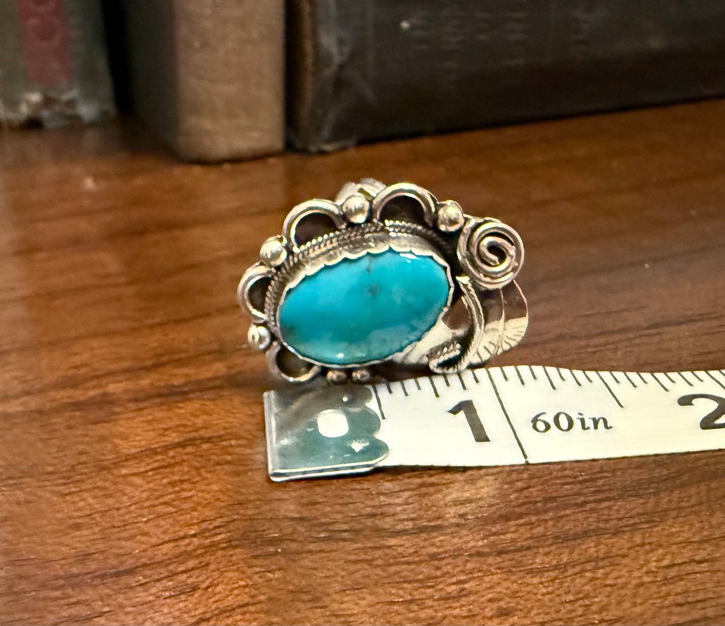 Sterling Turquoise Flower/ Leaf Ring