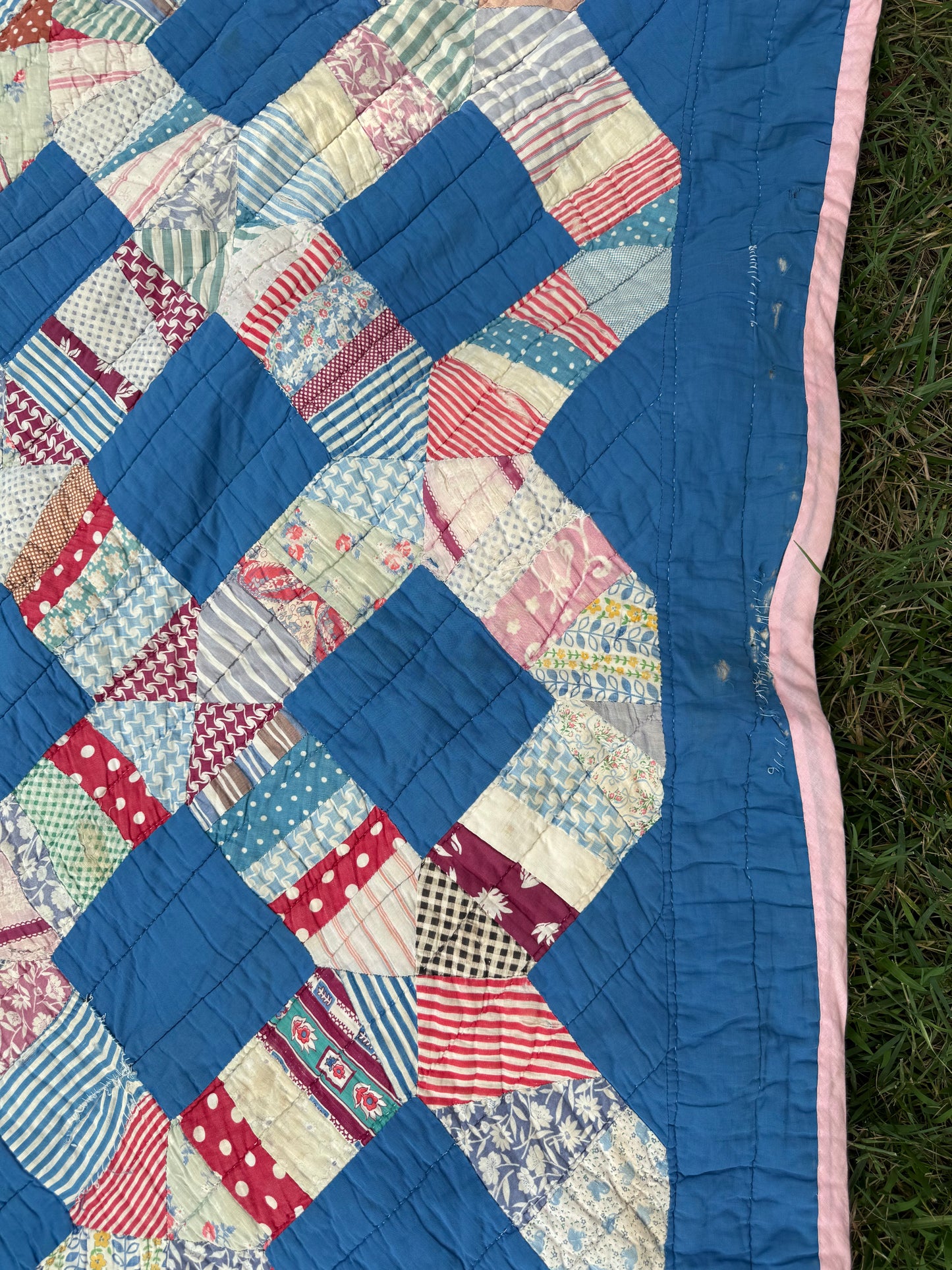 Vintage Blue Squares Cutter Quilt