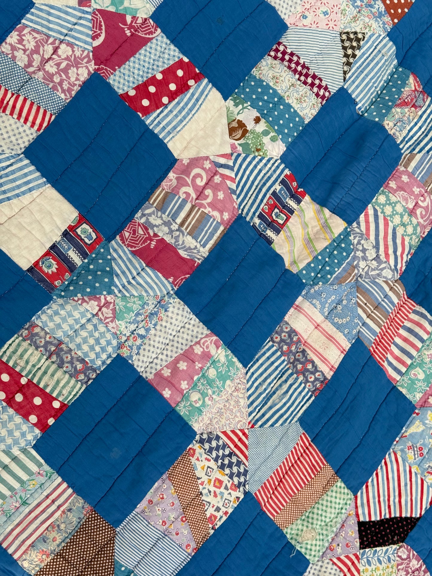 Vintage Blue Squares Cutter Quilt