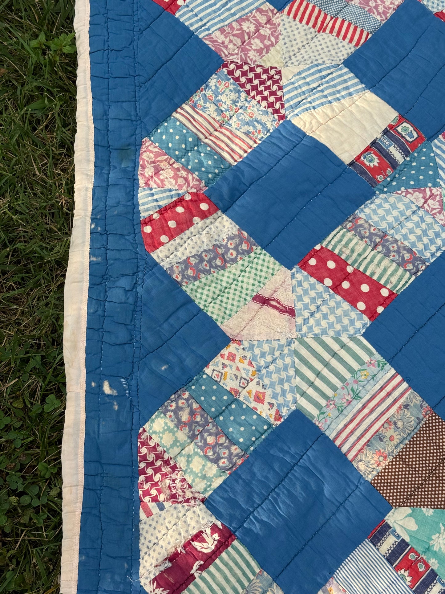 Vintage Blue Squares Cutter Quilt