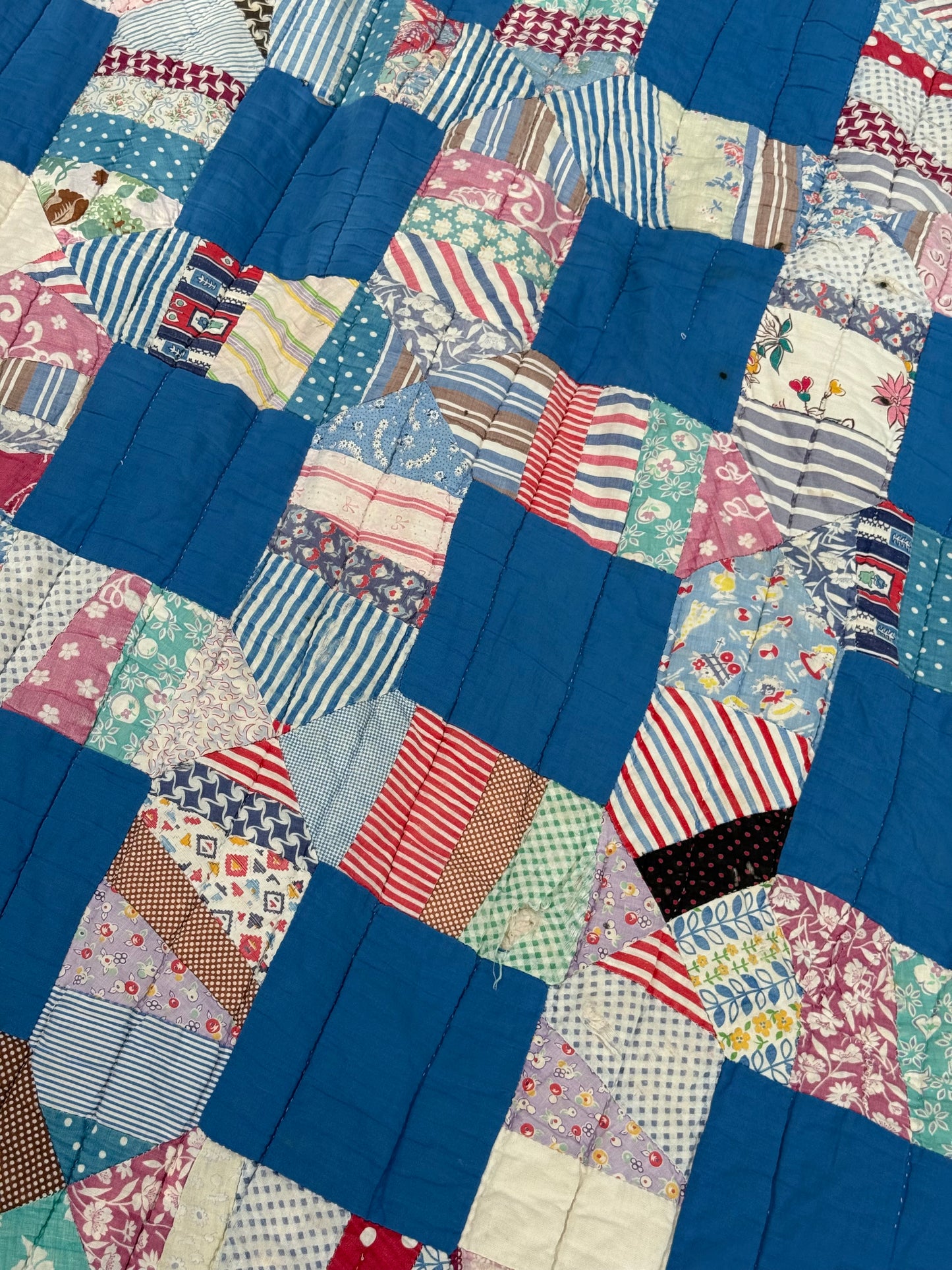 Vintage Blue Squares Cutter Quilt