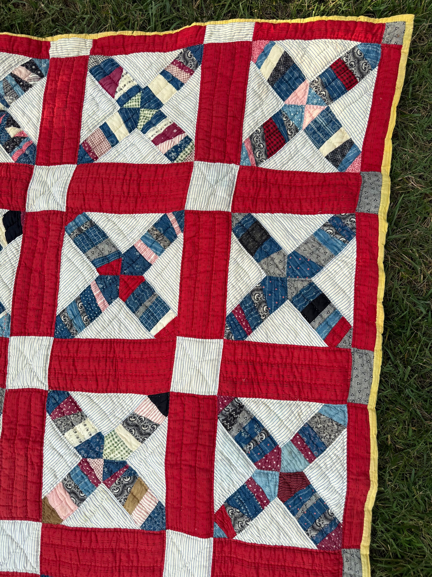 Vintage Red, White, and Blue X Block Cutter Quilt