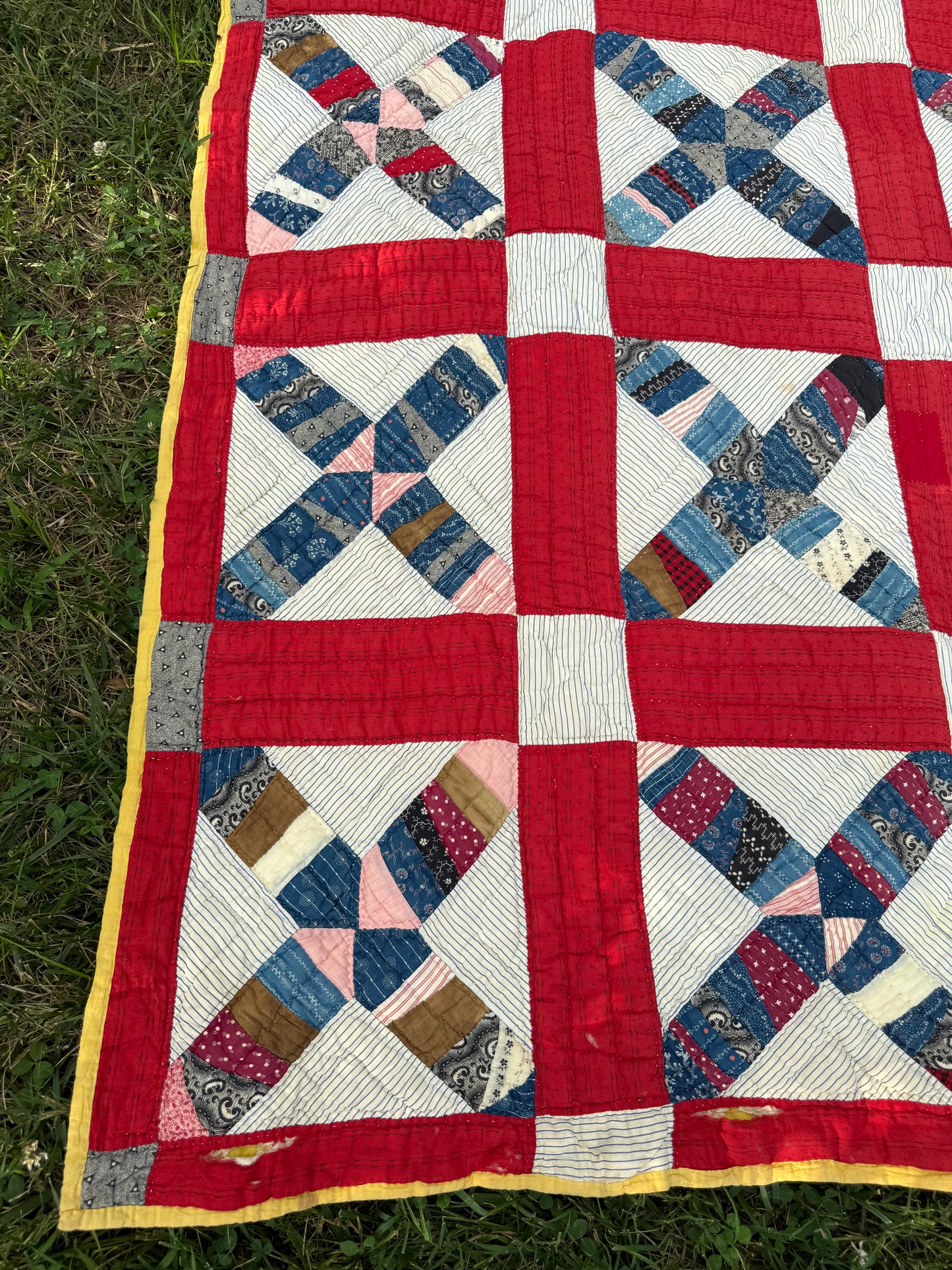 Vintage Red, White, and Blue X Block Cutter Quilt