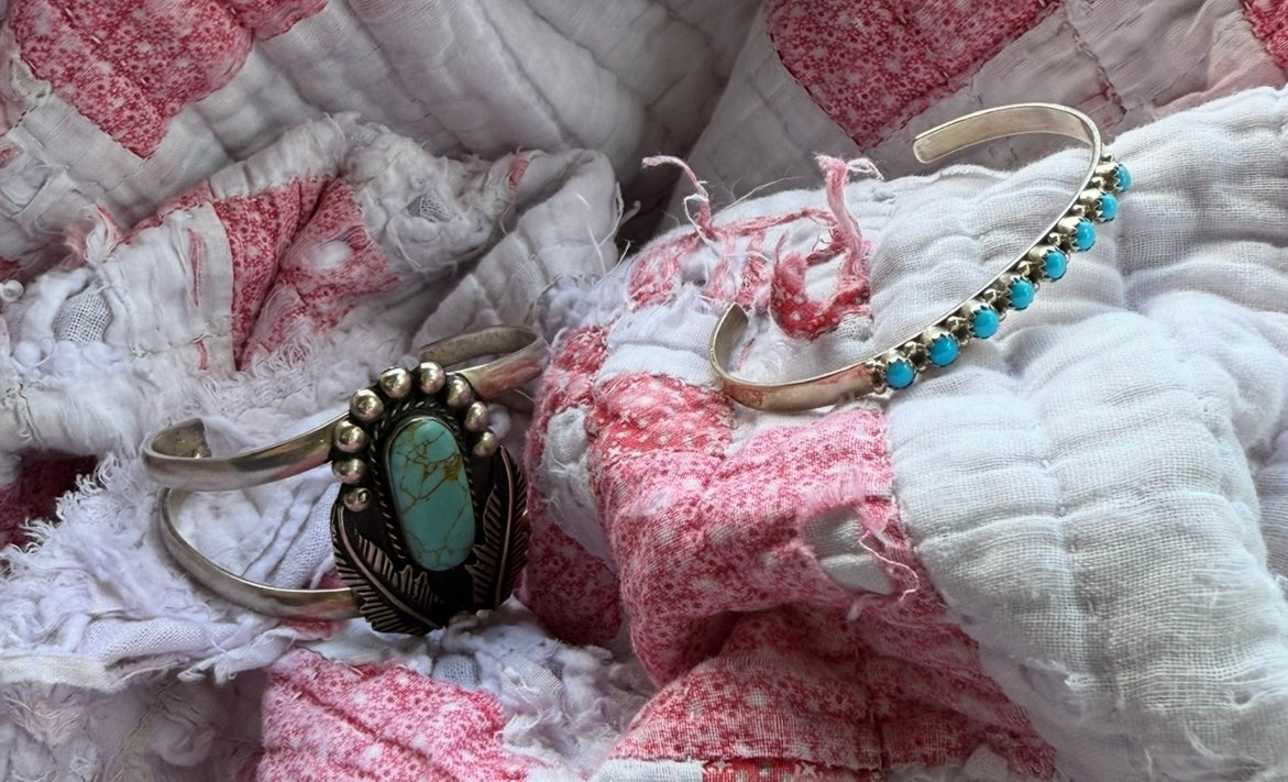 Sterling Turquoise Large Cuff Bracelet