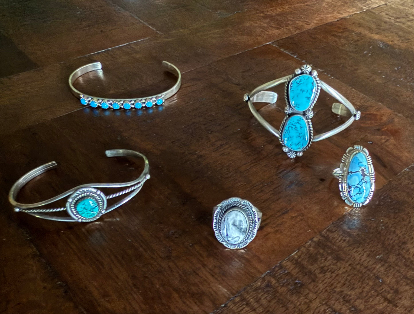 Sterling 2 Stone Turquoise Cuff Bracelet
