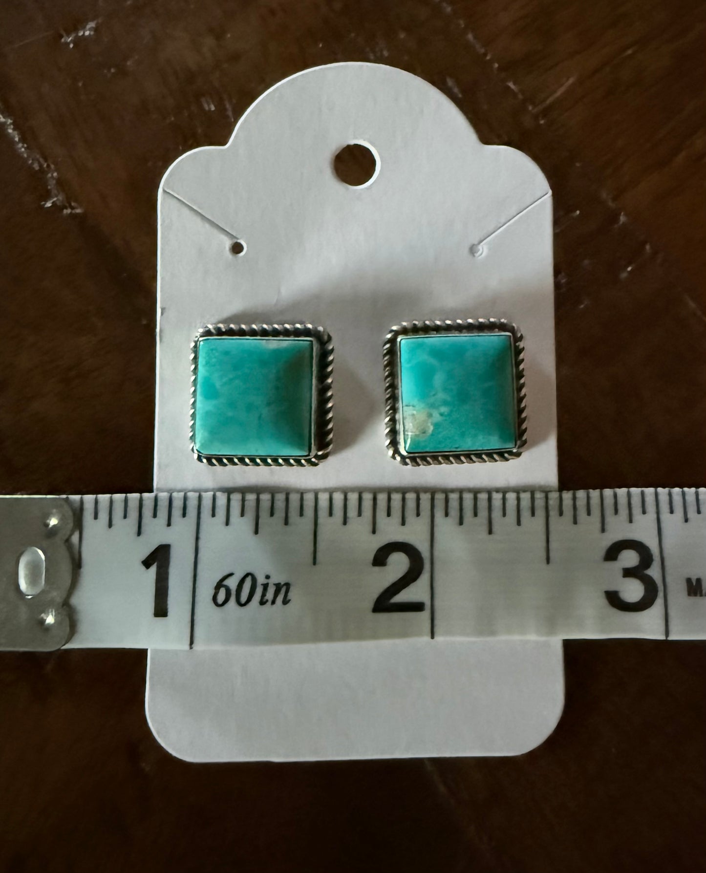 Sterling Turquoise Square Post Earrings