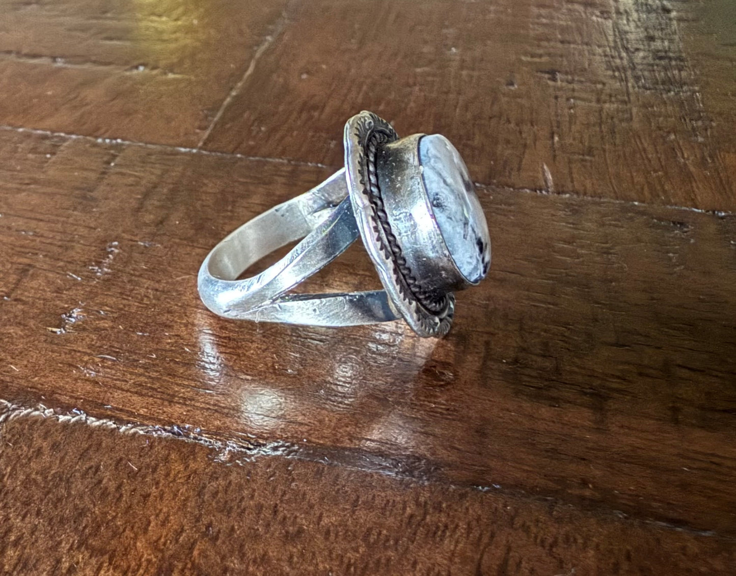 Sterling White Buffalo Stone Ring