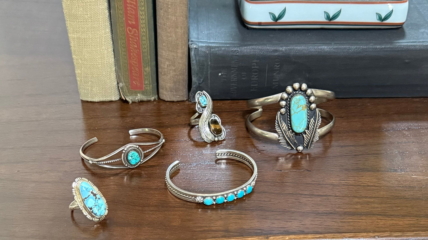 Sterling Turquoise Large Cuff Bracelet