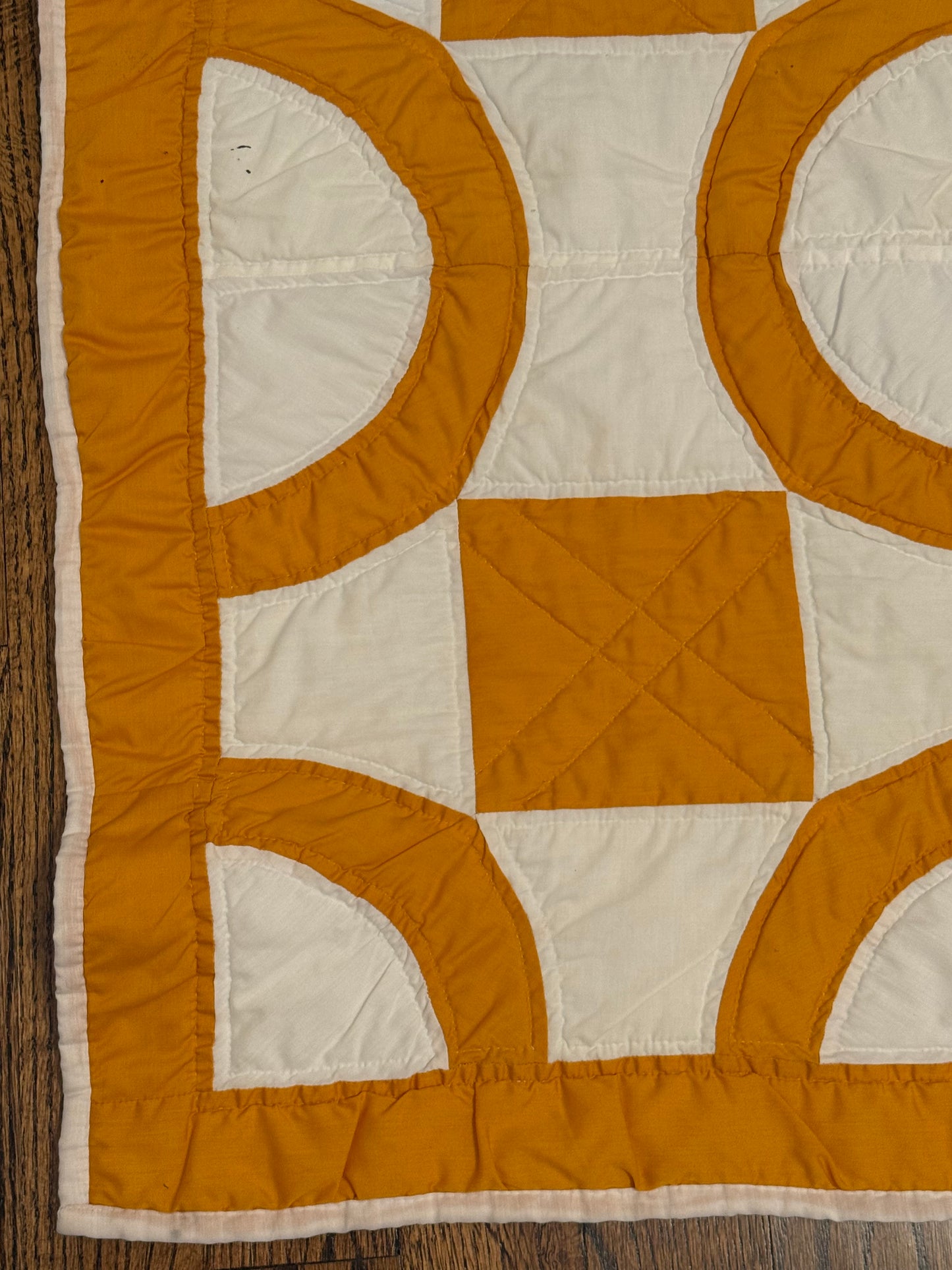 Yellow/ Gold Circles and Squares Cutter Quilt
