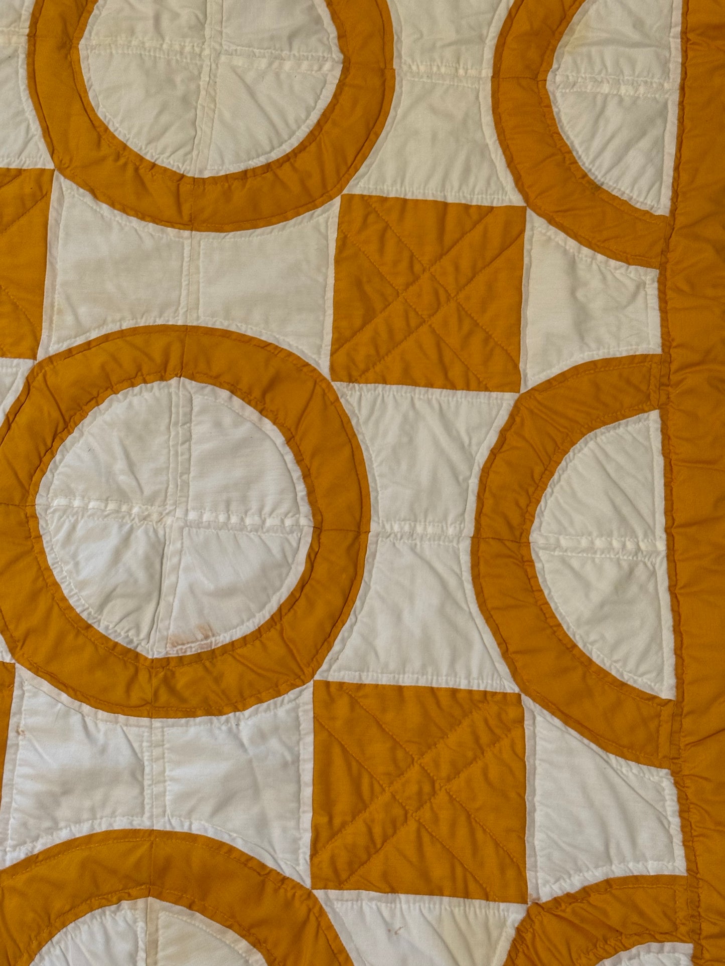 Yellow/ Gold Circles and Squares Cutter Quilt