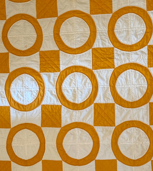Yellow/ Gold Circles and Squares Cutter Quilt
