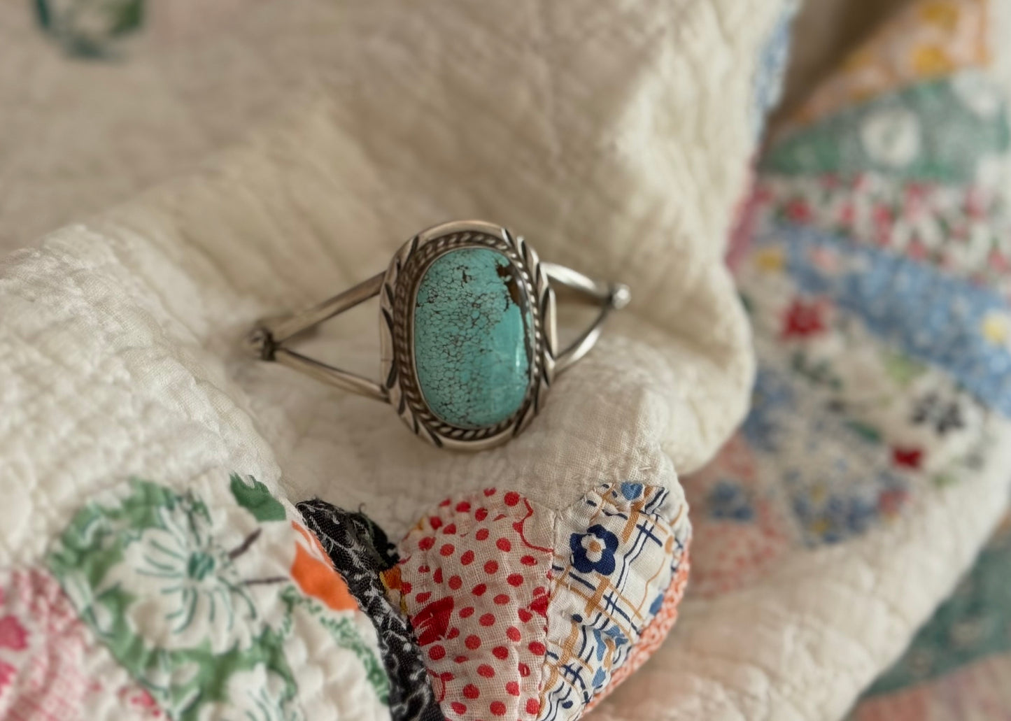 Sterling No. 8 Turquoise Cuff Bracelet