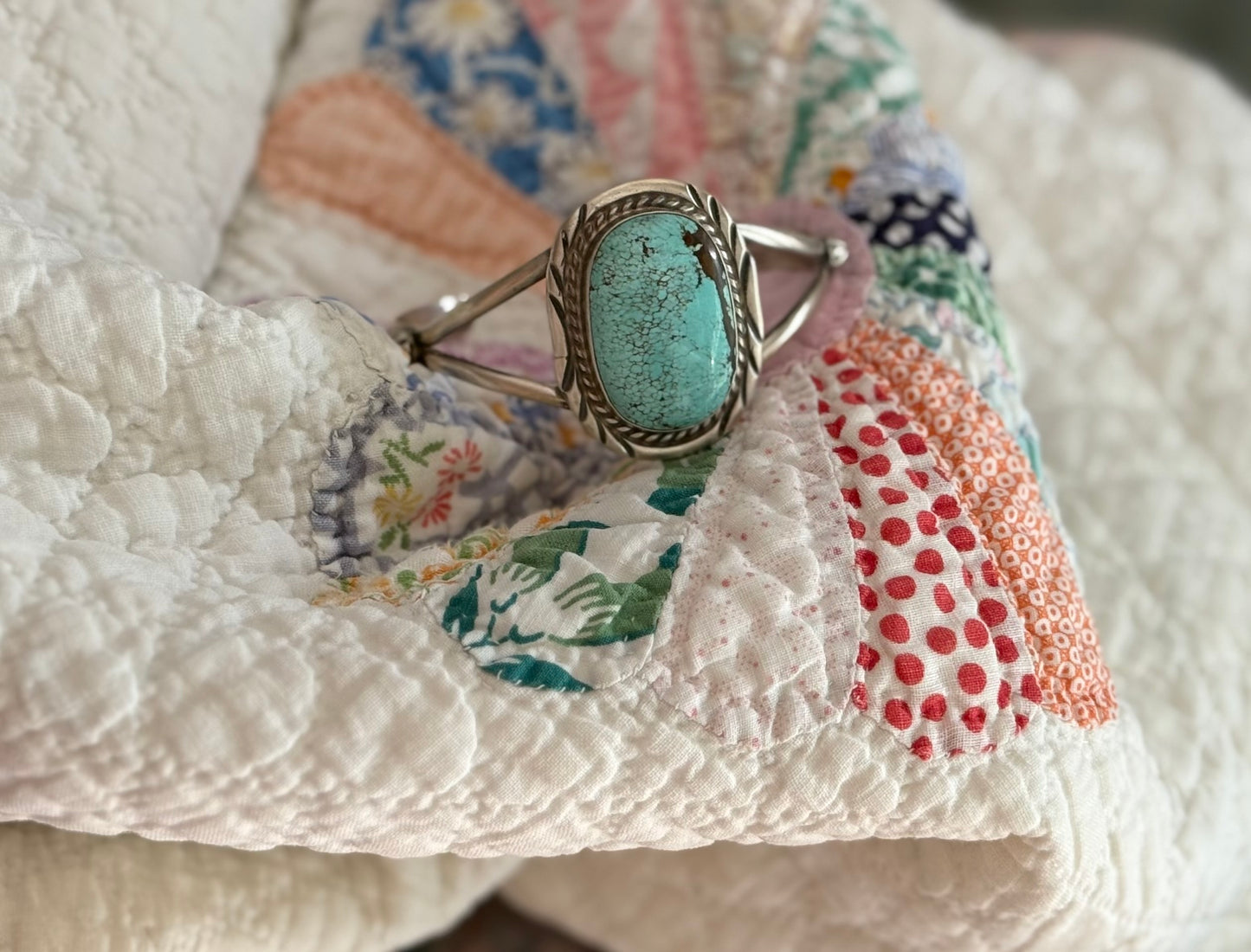 Sterling No. 8 Turquoise Cuff Bracelet