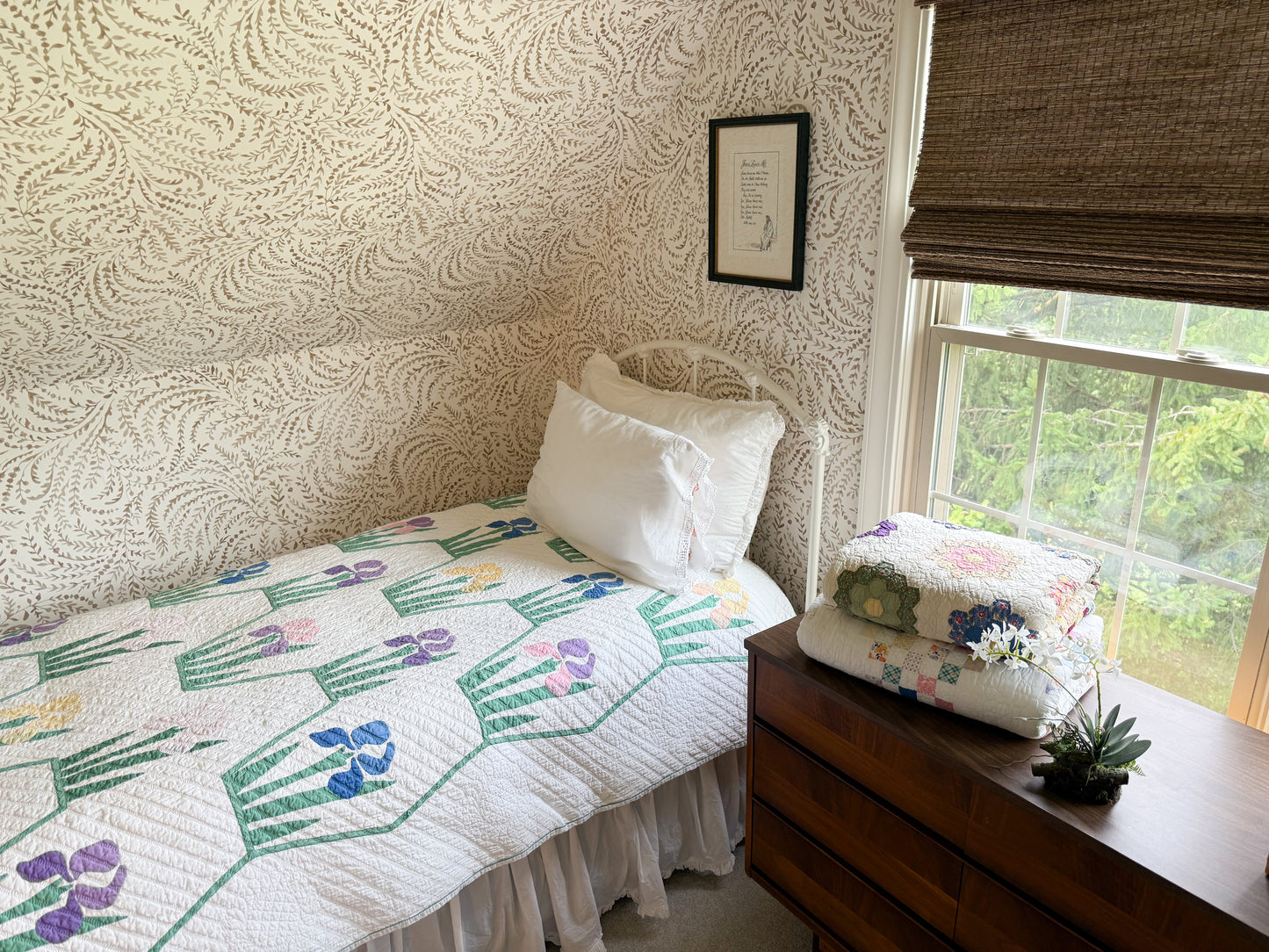 Pair of Vintage Iris Quilts