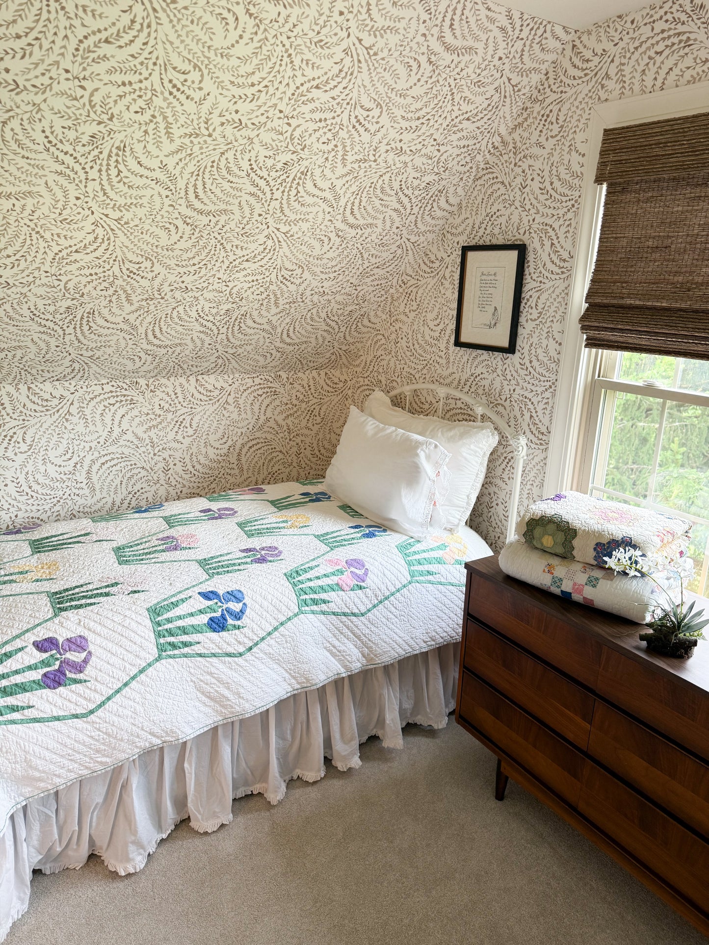 Pair of Vintage Iris Quilts