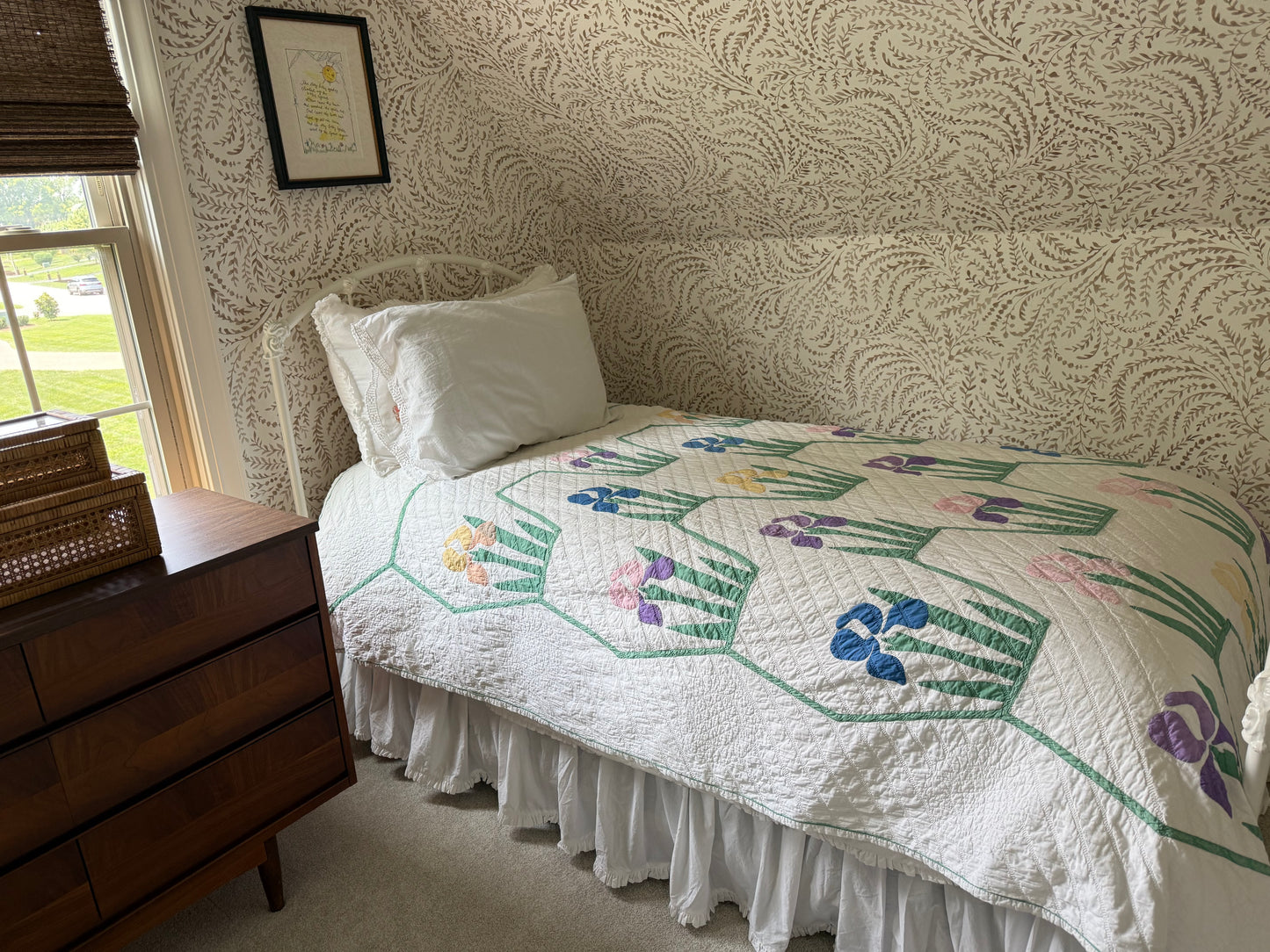 Pair of Vintage Iris Quilts