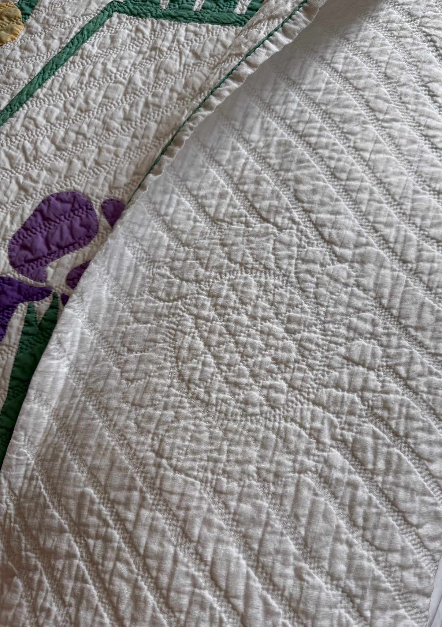Pair of Vintage Iris Quilts