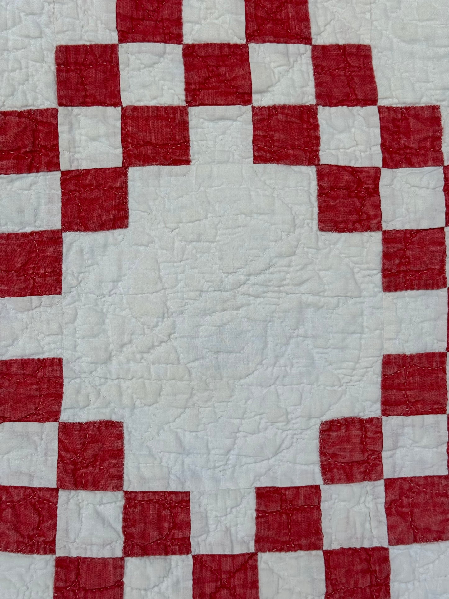 Antique Red and White Irish Chain Quilt