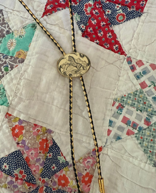 Vintage Horse Oval Bolo Tie