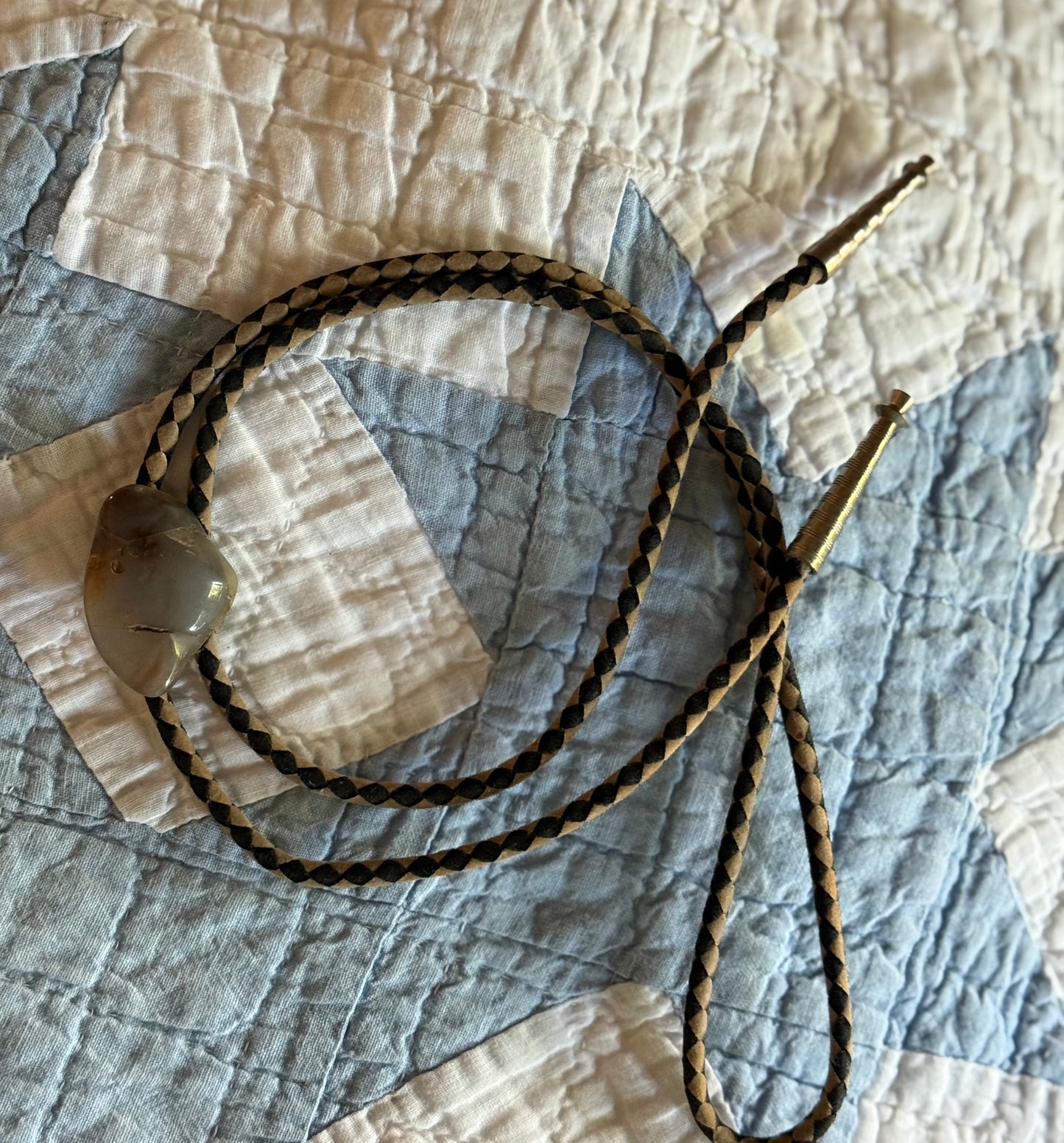 Vintage Smooth Stone Bolo Tie