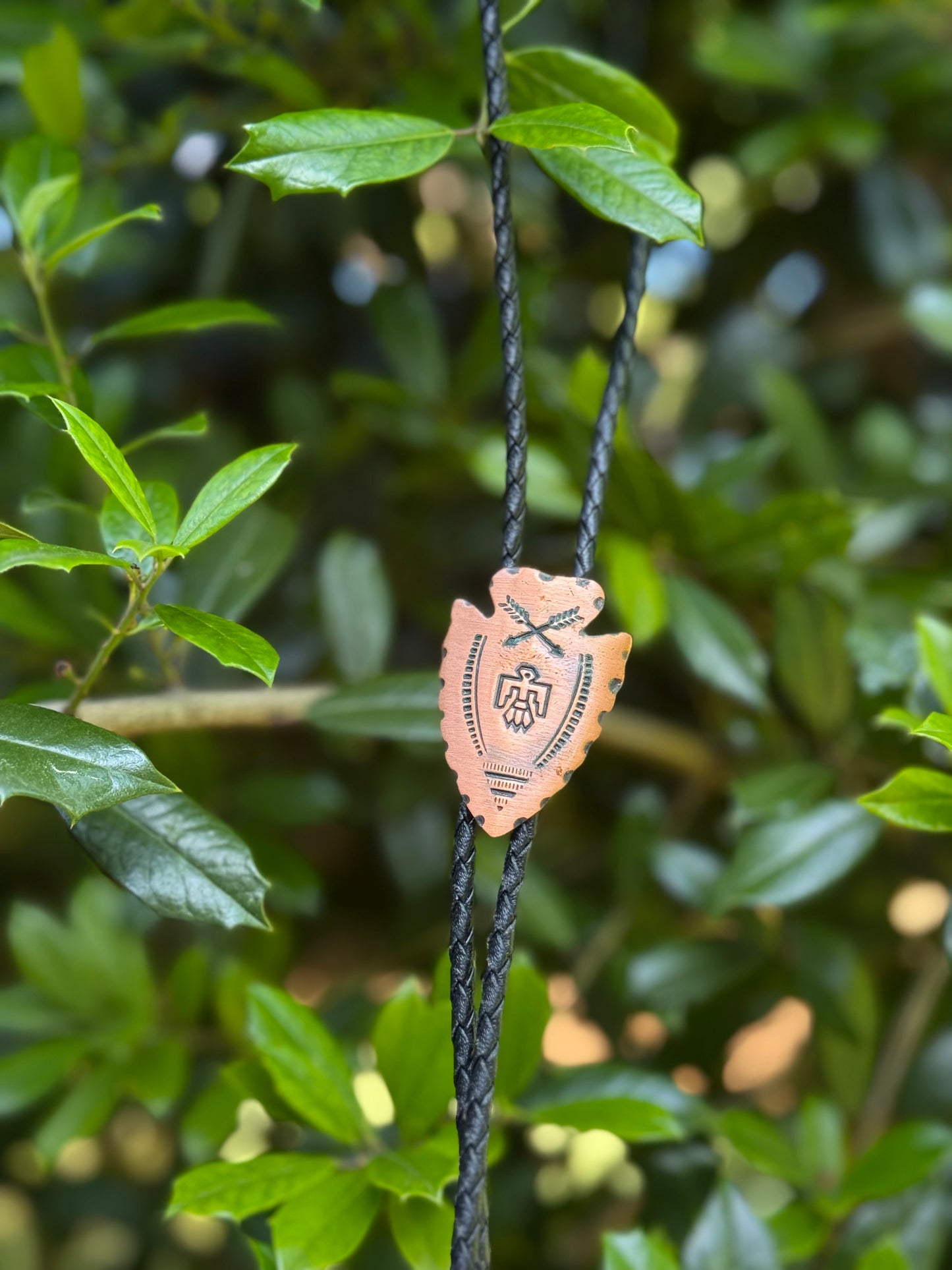 Vintage Copper Arrowhead Bolo Tie