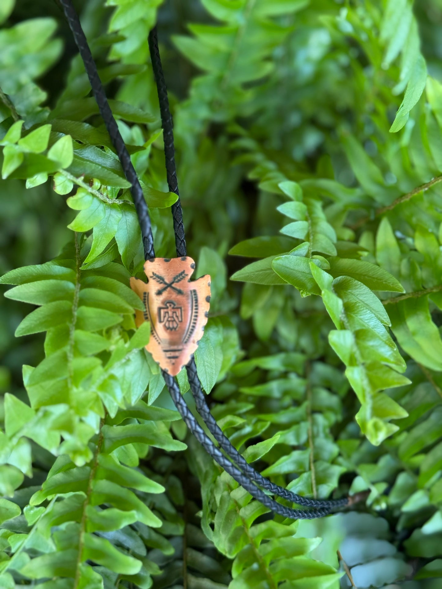Vintage Copper Arrowhead Bolo Tie