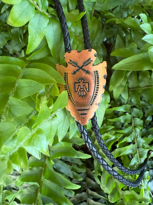 Vintage Copper Arrowhead Bolo Tie