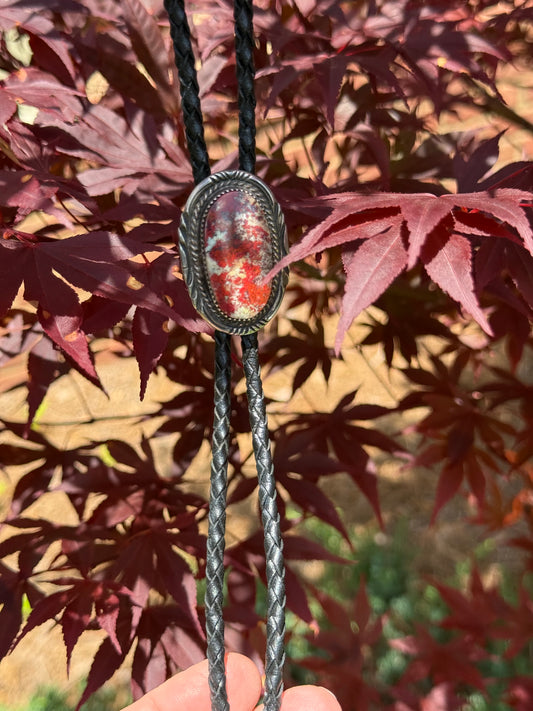 Vintage Sterling Red Jasper Bolo Tie