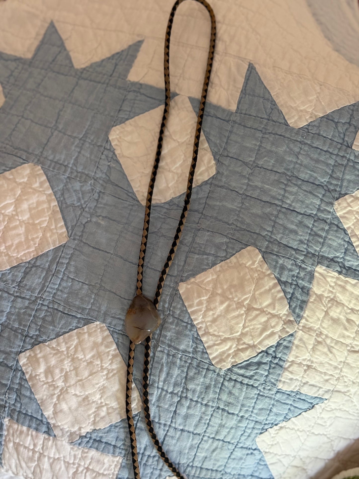 Vintage Smooth Stone Bolo Tie