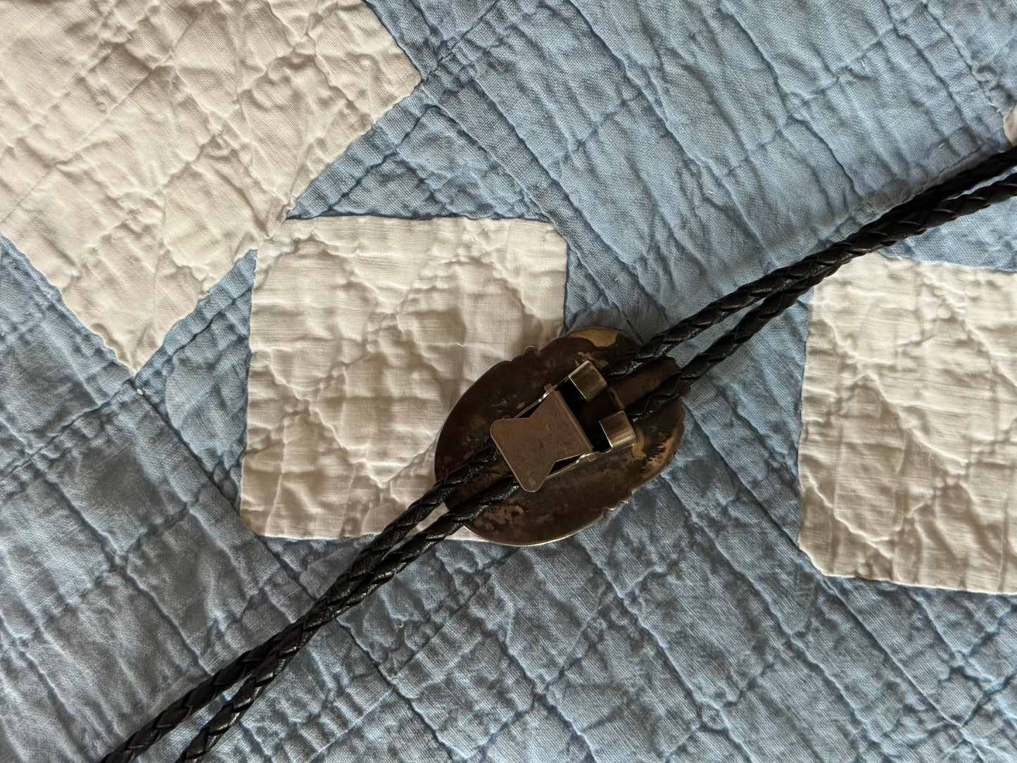Vintage Sterling Yellow Agate Bolo Tie