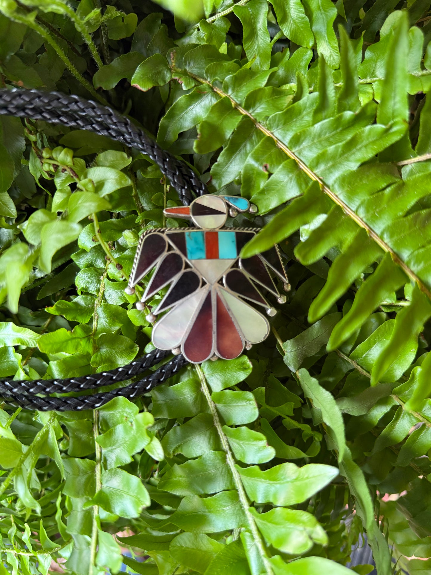 Thunderbird Turquoise and Multi Stone Bolo Tie