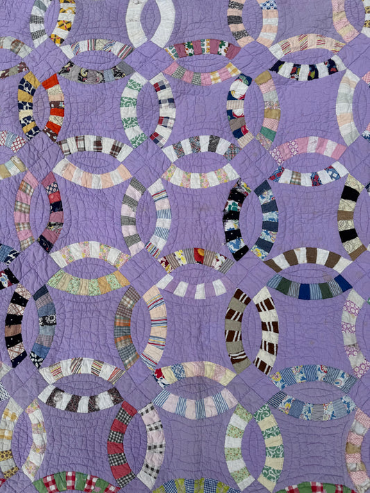Vintage Lavender Wedding Ring Cutter Quilt