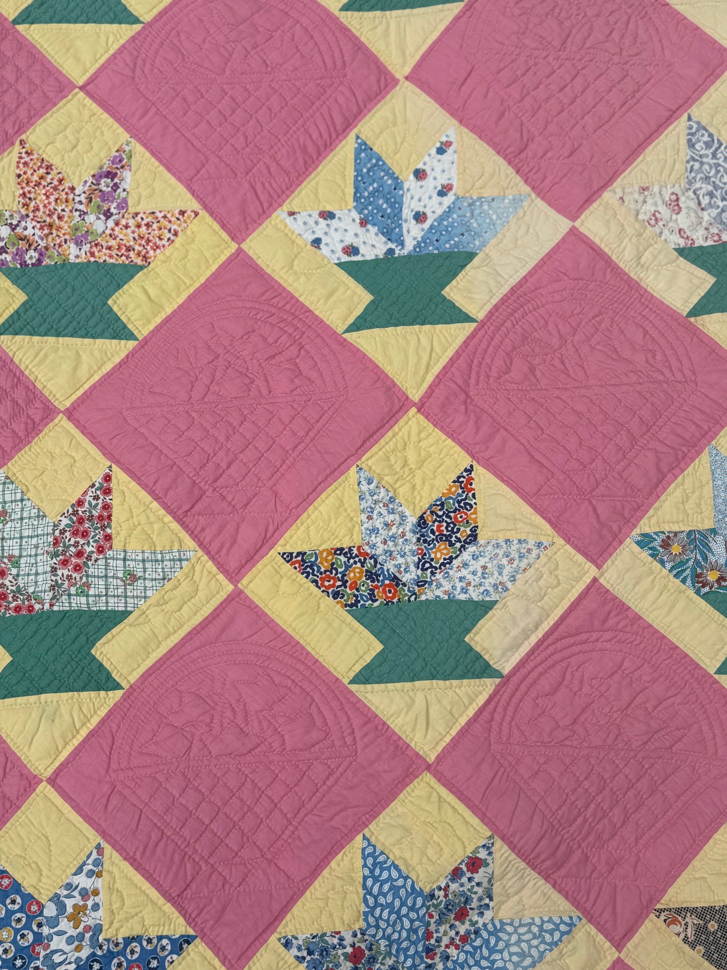 Vintage Cactus Basket Quilt